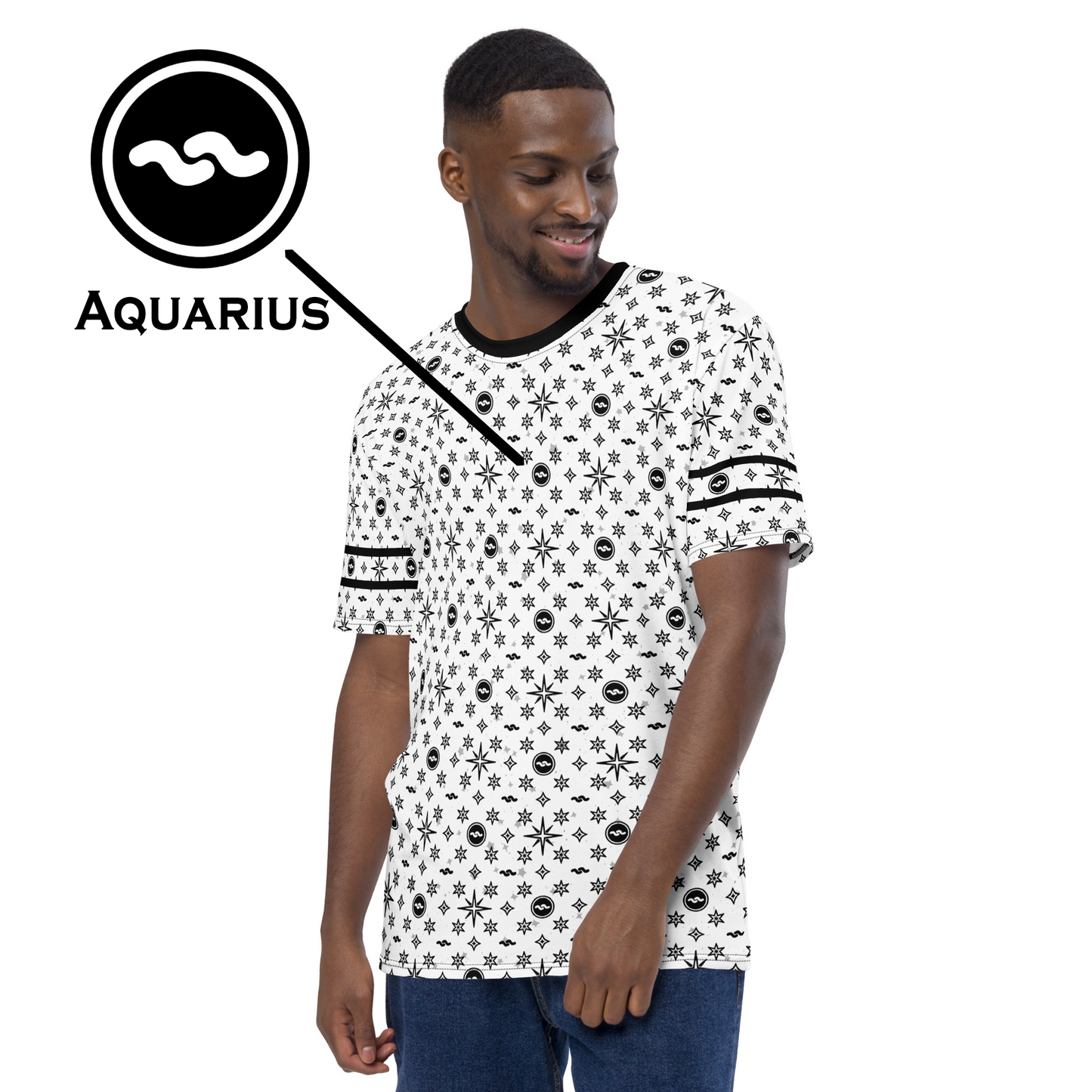 -White Aquarius Athletic Shirt
