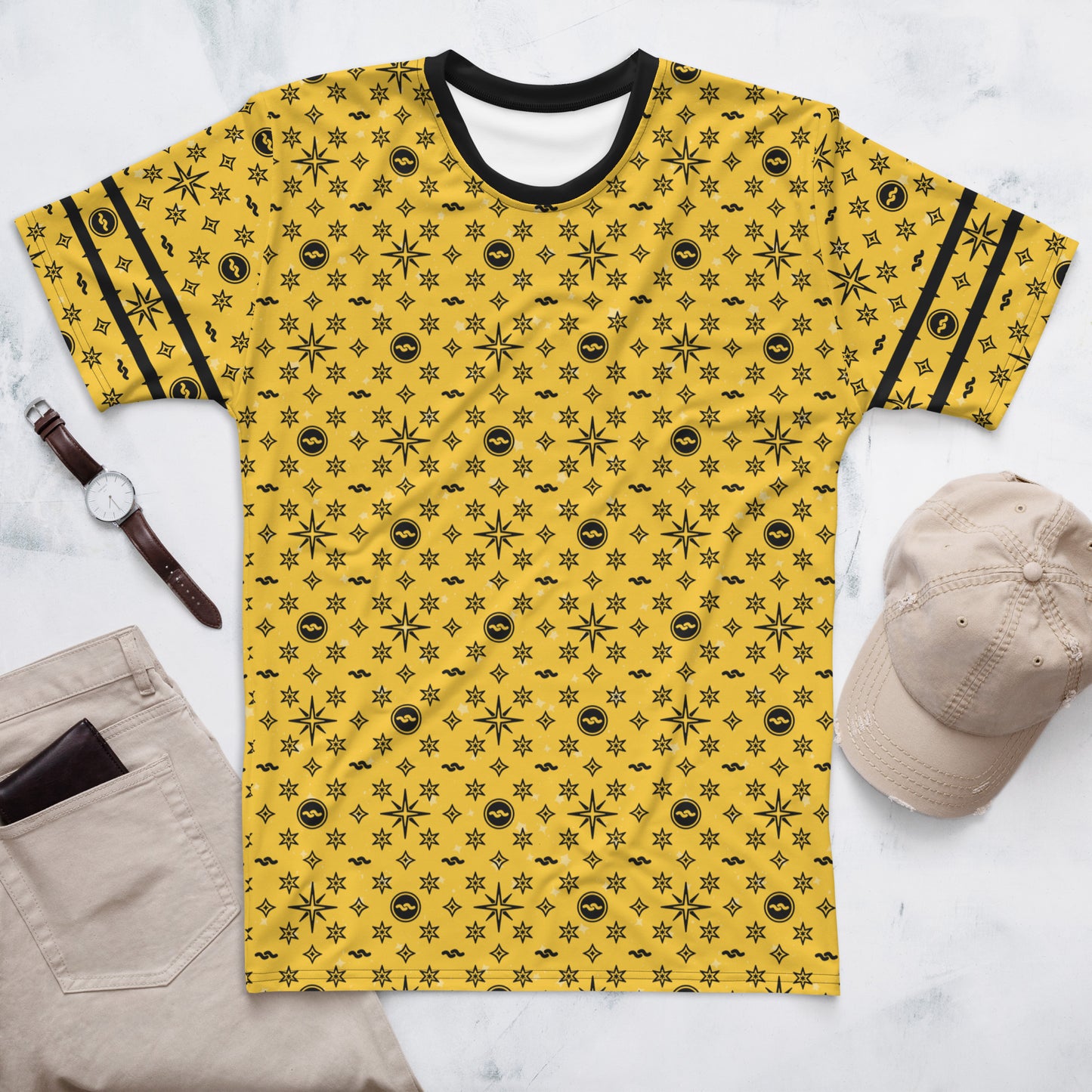 -Yellow Aquarius Athletic Shirt